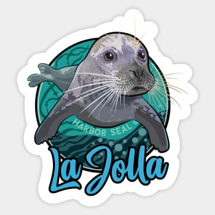 Pacific Harbor Seal La Jolla California Sticker